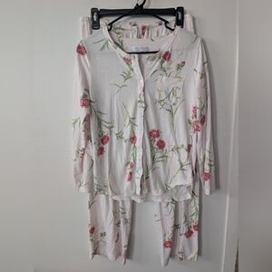 Carole Hochman Pink Floral Long Sleeve Pajama Set